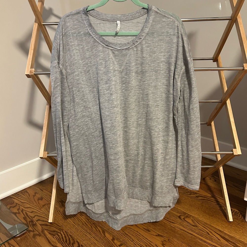 Gray Long Sleeve Top